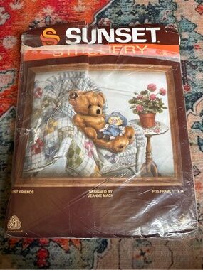 Vintage Sunset Stitchery Best Friends Crewel Embroidery Kit Jeanne Mack 2224